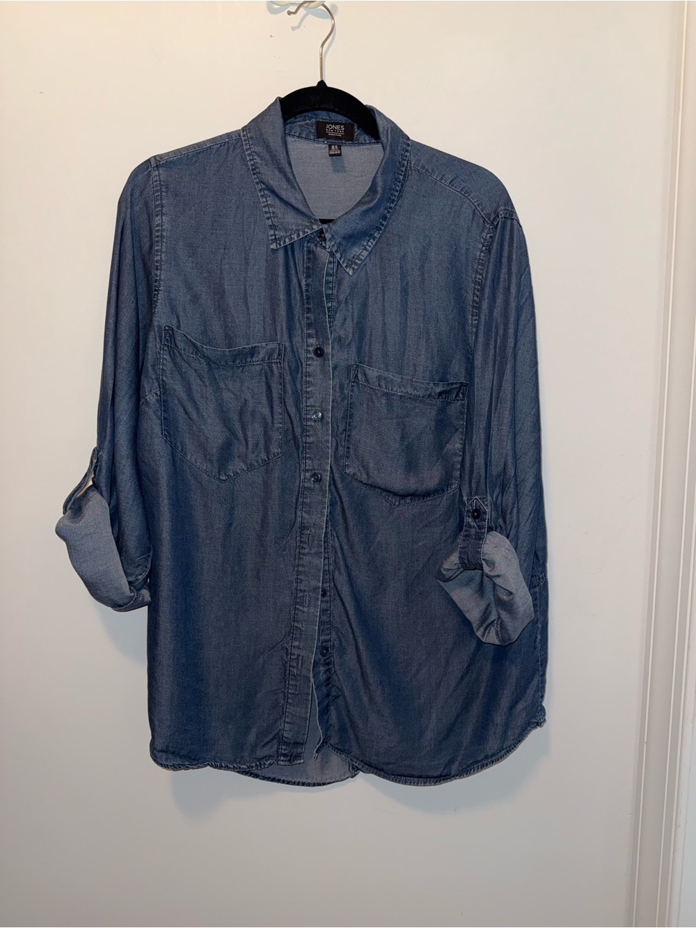 Jones New York Women's Chambray Shirt Jacket - Denim Blue
